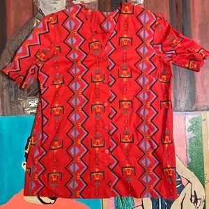 Vintage Aztec Western Print Chore Jacket